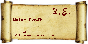 Weisz Ernő névjegykártya